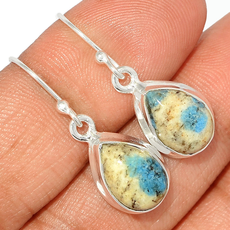 1.2" K2 Blue - Azurite In Quartz Earrings - K2E592