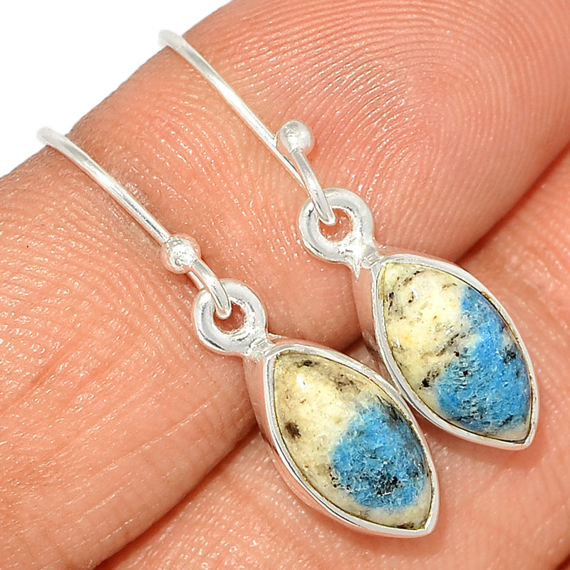 1.2" K2 Blue - Azurite In Quartz Earrings - K2E593