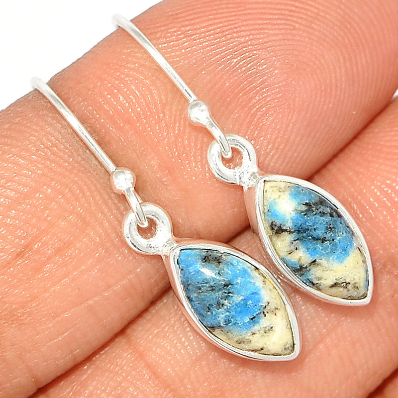1.2" K2 Blue - Azurite In Quartz Earrings - K2E608