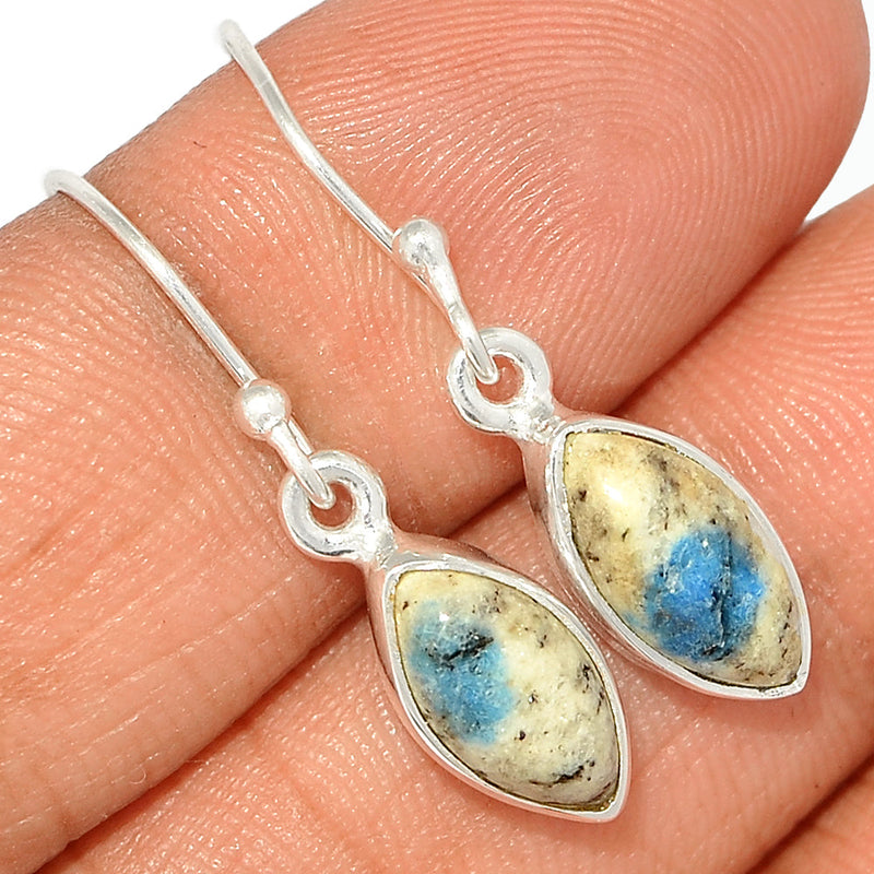 1.2" K2 Blue - Azurite In Quartz Earrings - K2E614