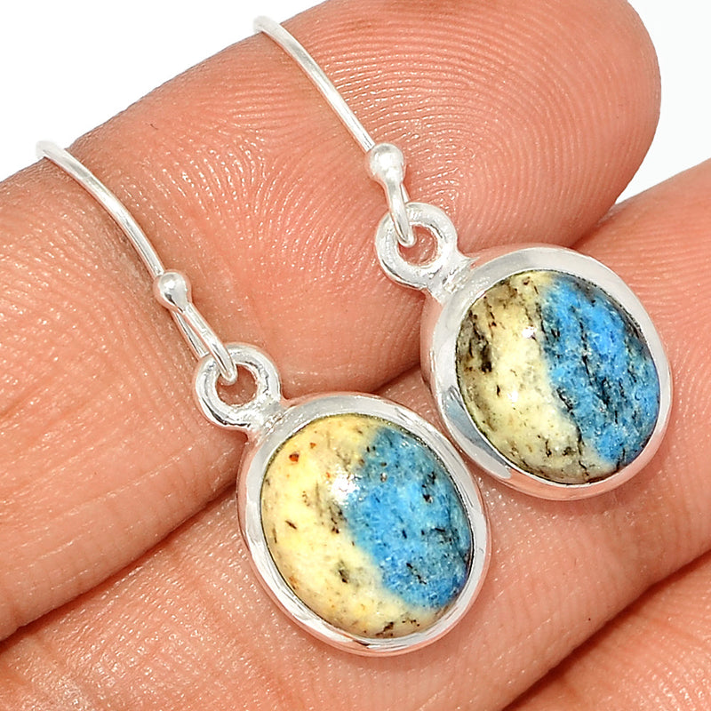 1.2" K2 Blue - Azurite In Quartz Earrings - K2E615