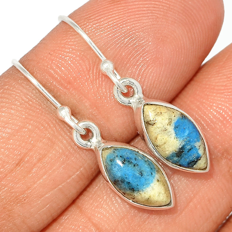 1.2" K2 Blue - Azurite In Quartz Earrings - K2E616