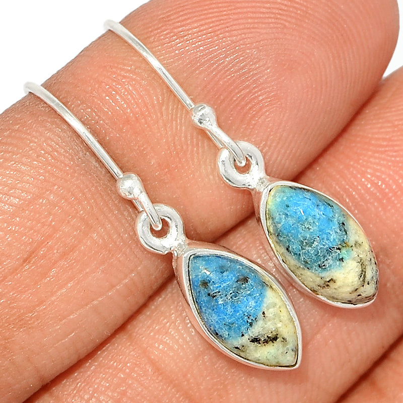 1.2" K2 Blue - Azurite In Quartz Earrings - K2E621