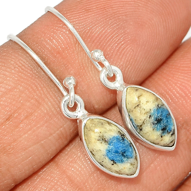 1.2" K2 Blue - Azurite In Quartz Earrings - K2E626