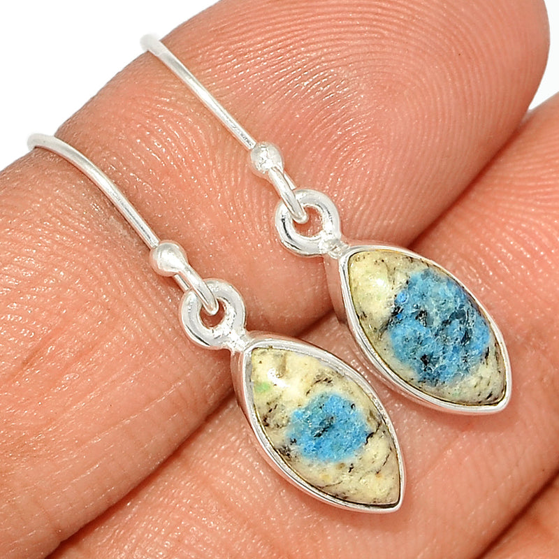 1.2" K2 Blue - Azurite In Quartz Earrings - K2E630