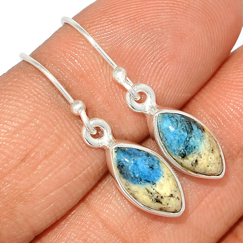 1.2" K2 Blue - Azurite In Quartz Earrings - K2E631