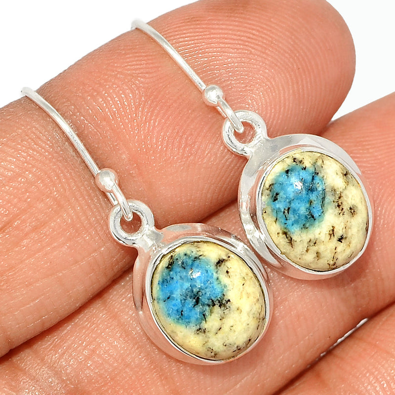 1.2" K2 Blue - Azurite In Quartz Earrings - K2E632