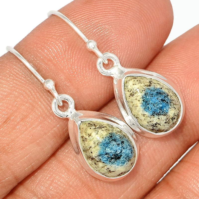 1.2" K2 Blue - Azurite In Quartz Earrings - K2E634