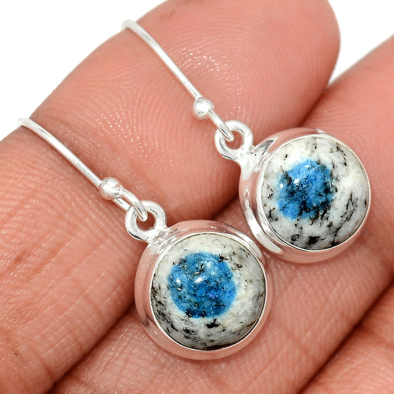 1.1" K2 Blue - Azurite In Quartz Earrings - K2E645