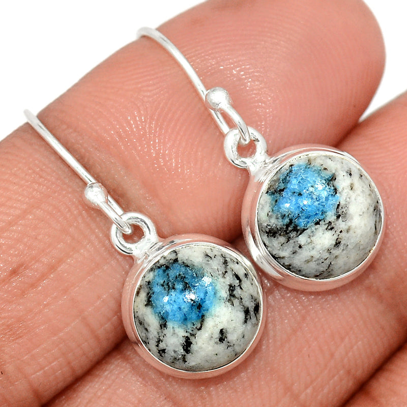 1.1" K2 Blue - Azurite In Quartz Earrings - K2E648