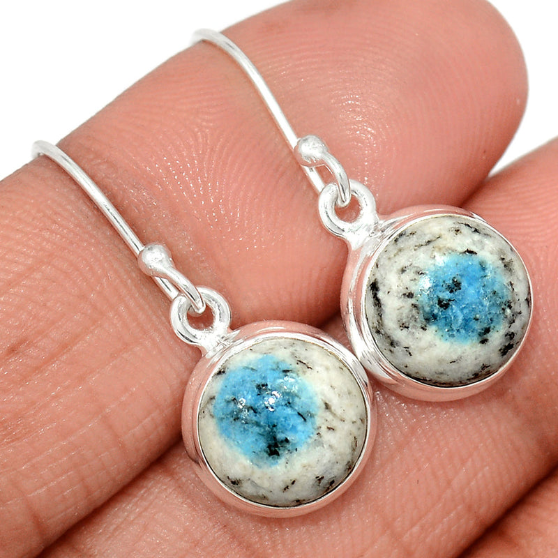 1.1" K2 Blue - Azurite In Quartz Earrings - K2E658
