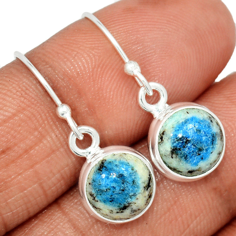 1.1" K2 Blue - Azurite In Quartz Earrings - K2E678