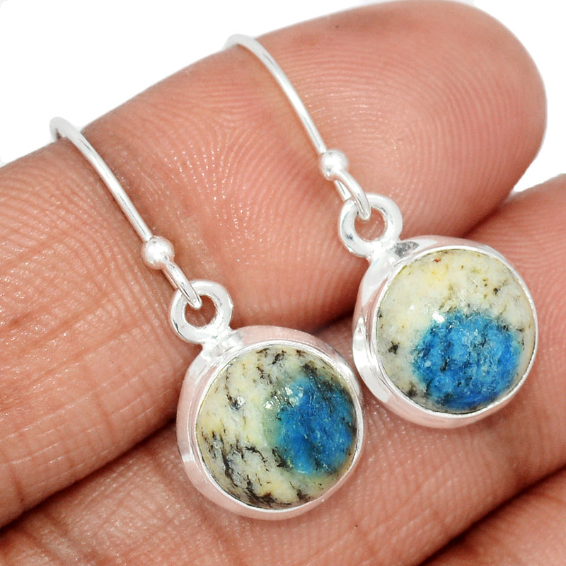 1.1" K2 Blue - Azurite In Quartz Earrings - K2E689