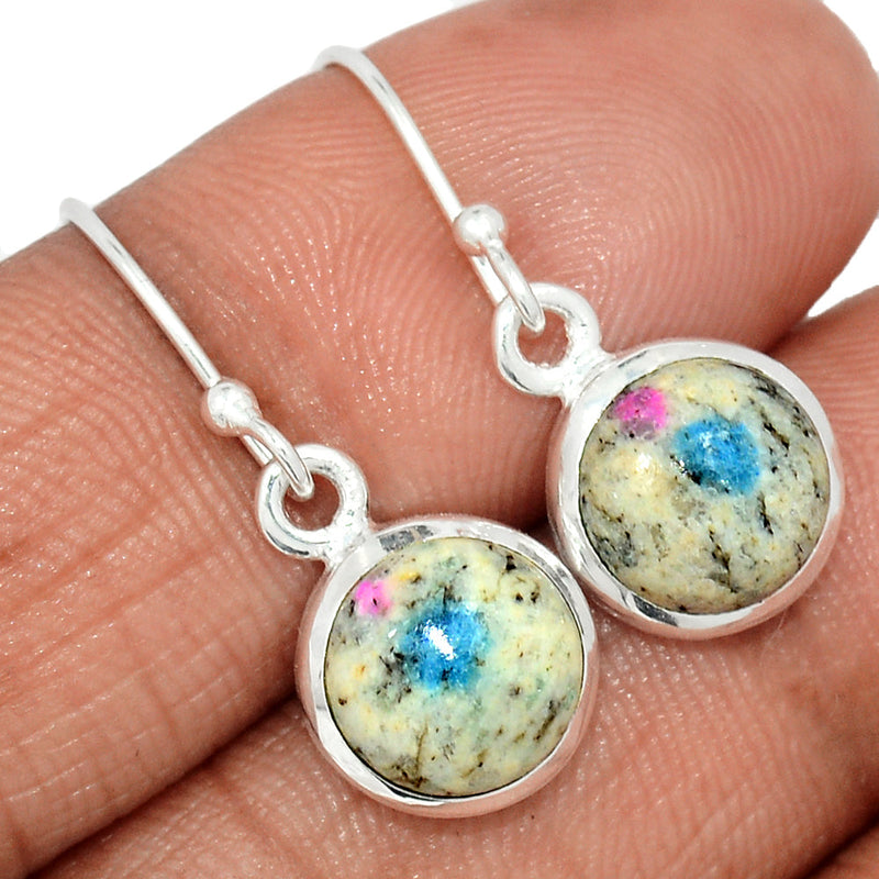 1.1" K2 Blue - Azurite In Quartz Earrings - K2E692