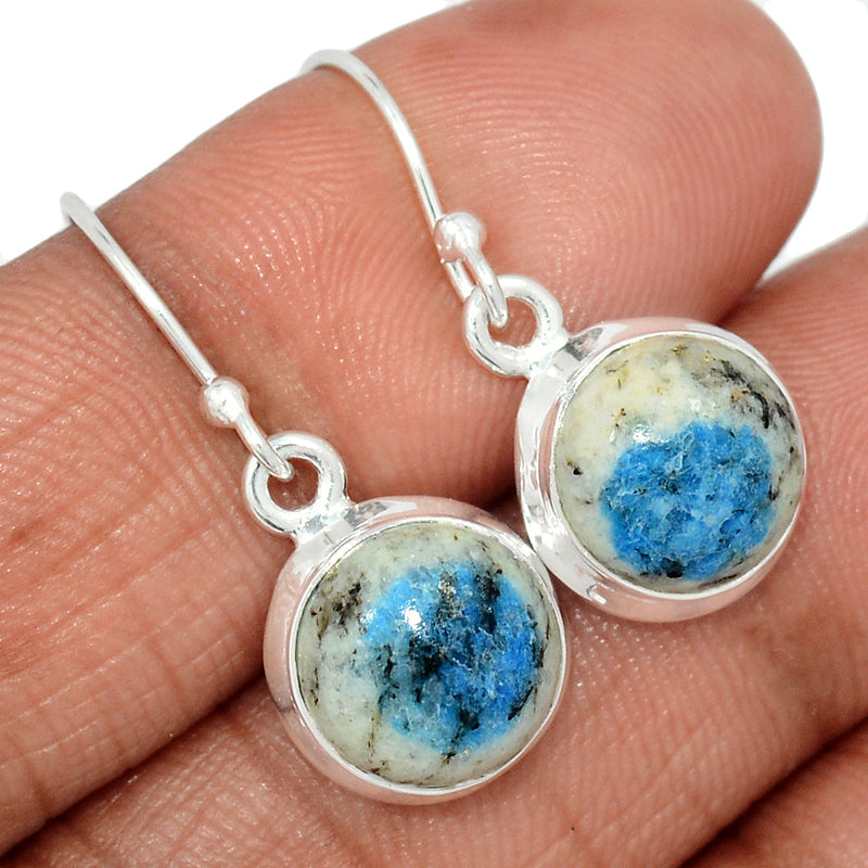 1.1" K2 Blue - Azurite In Quartz Earrings - K2E694