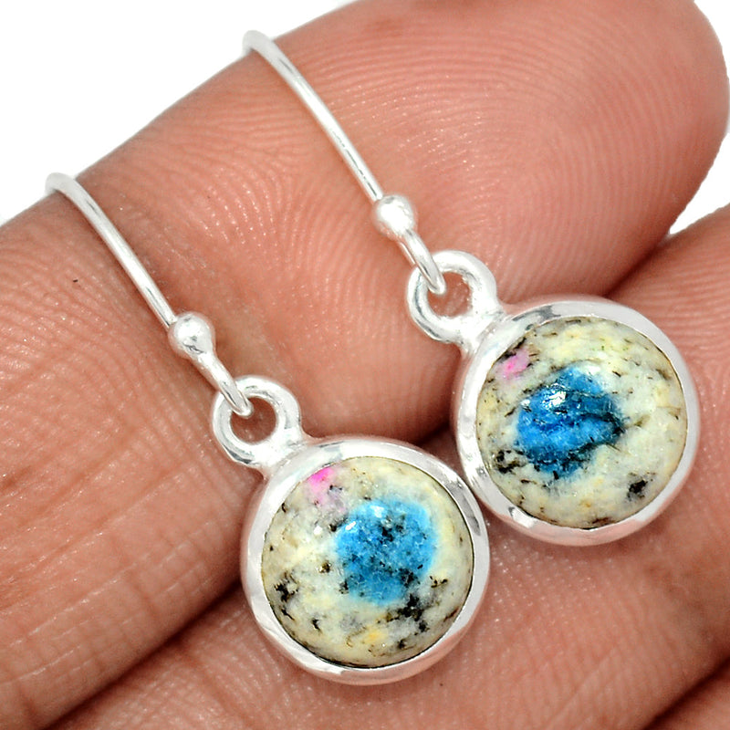 1.1" K2 Blue - Azurite In Quartz Earrings - K2E700