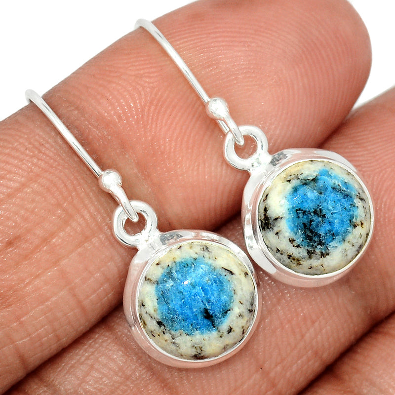 1.1" K2 Blue - Azurite In Quartz Earrings - K2E703