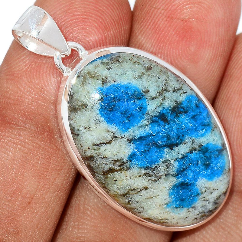 1.6" K2 Blue - Azurite In Quartz Pendants - K2 Blue - Azurite In QuartzP1015