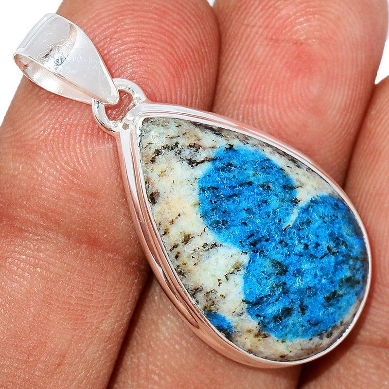 1.5" K2 Blue - Azurite In Quartz Pendants - K2 Blue - Azurite In QuartzP1019