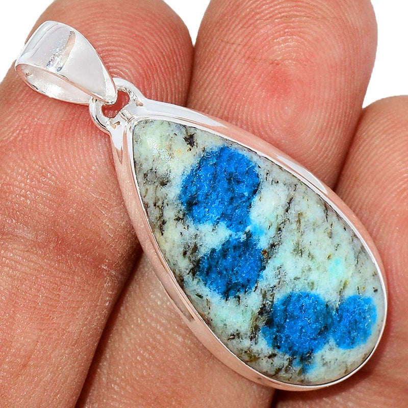 1.6" K2 Blue - Azurite In Quartz Pendants - K2 Blue - Azurite In QuartzP1021