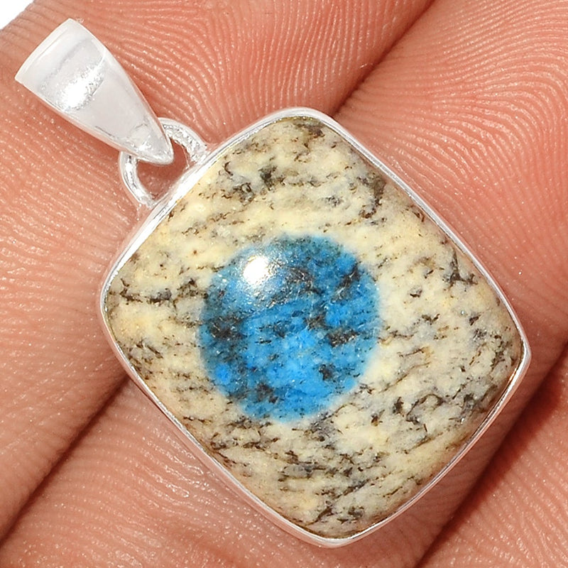 1.1" K2 Blue Azurite In Quartz Pendants - K2P1040