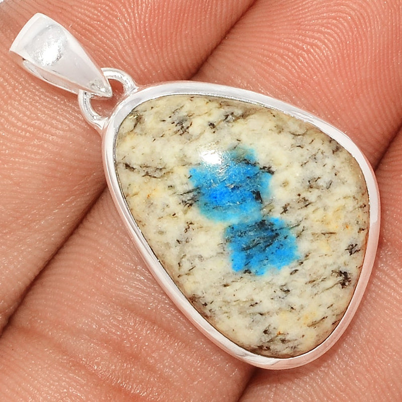 1.5" K2 Blue Azurite In Quartz Pendants - K2P1042