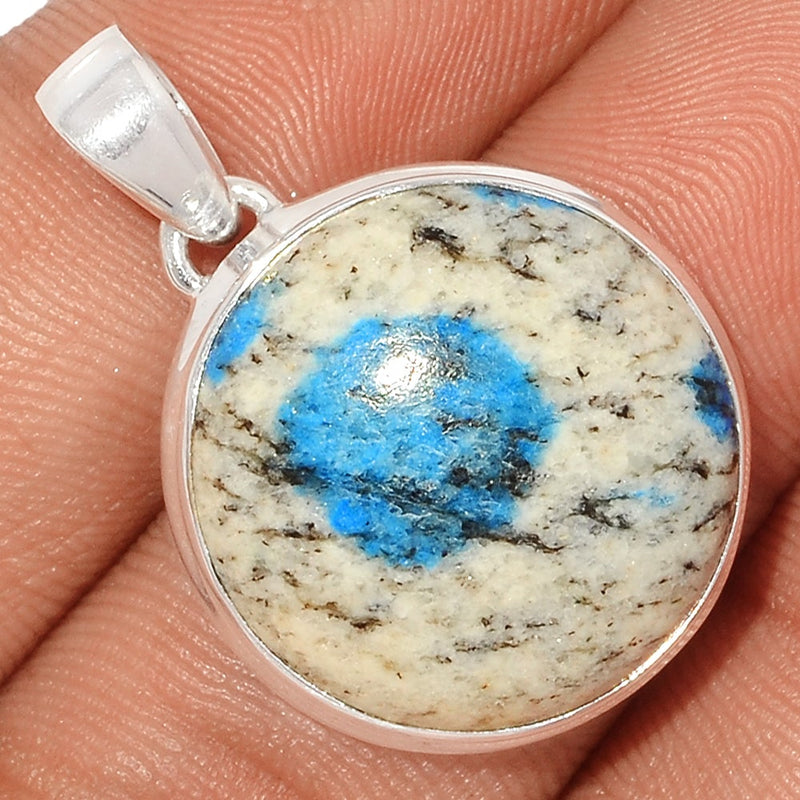 1.2" K2 Blue Azurite In Quartz Pendants - K2P1043