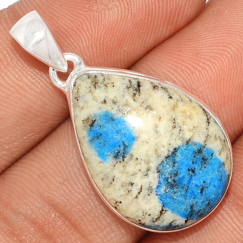 1.3" K2 Blue Azurite In Quartz Pendants - K2P1054