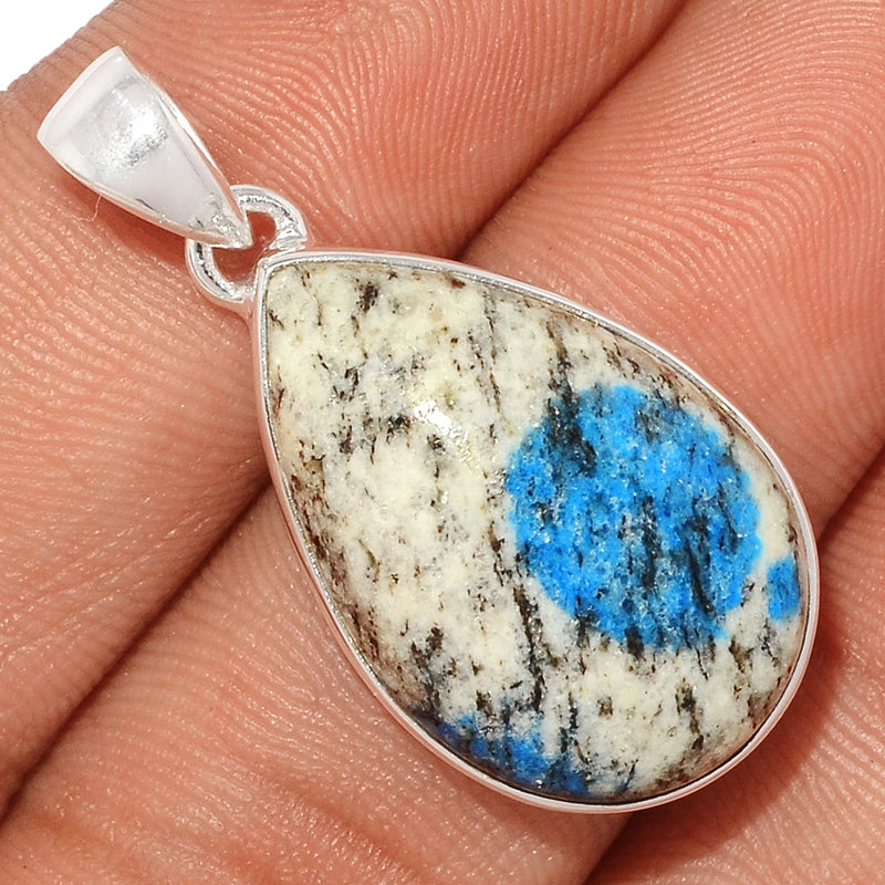 1.3" K2 Blue Azurite In Quartz Pendants - K2P1056
