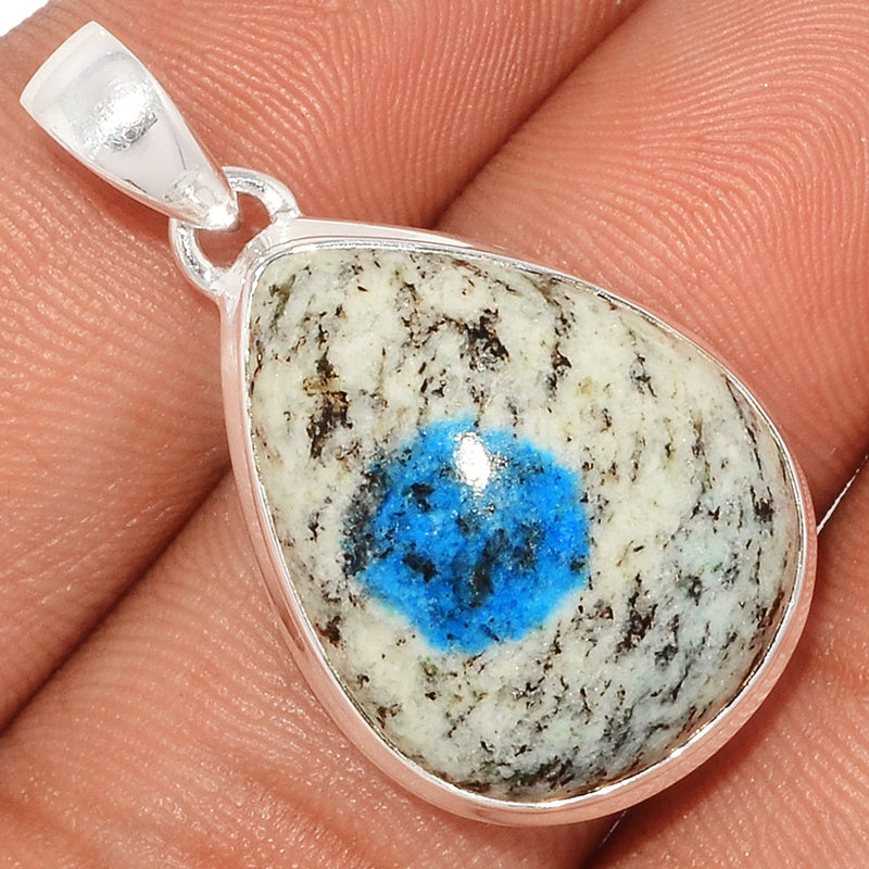1.3" K2 Blue Azurite In Quartz Pendants - K2P1060