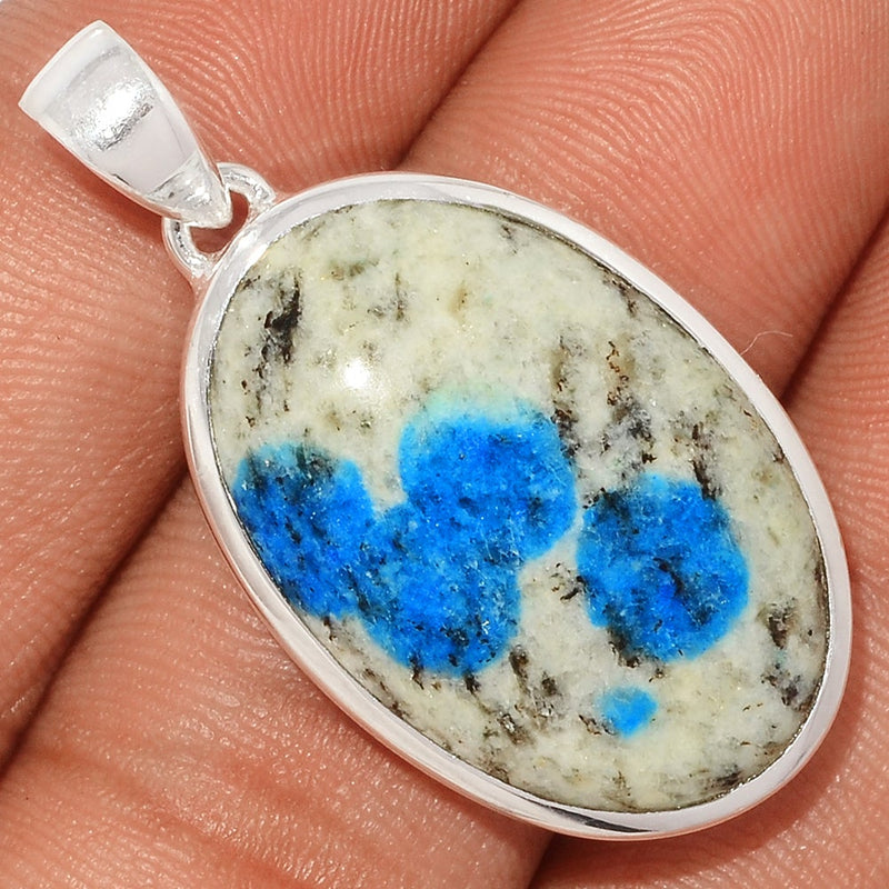 1.6" K2 Blue Azurite In Quartz Pendants - K2P1081