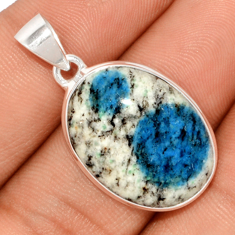 1.3" K2 Blue - Azurite In Quartz Pendants - K2P1104