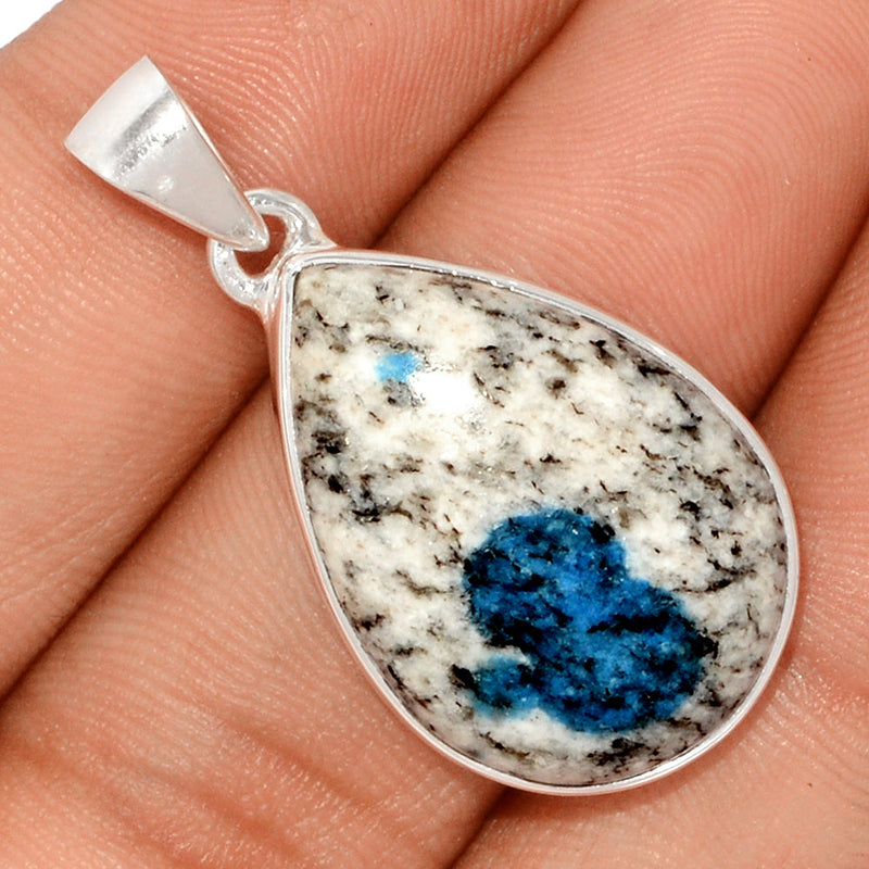 1.5" K2 Blue - Azurite In Quartz Pendants - K2P1116