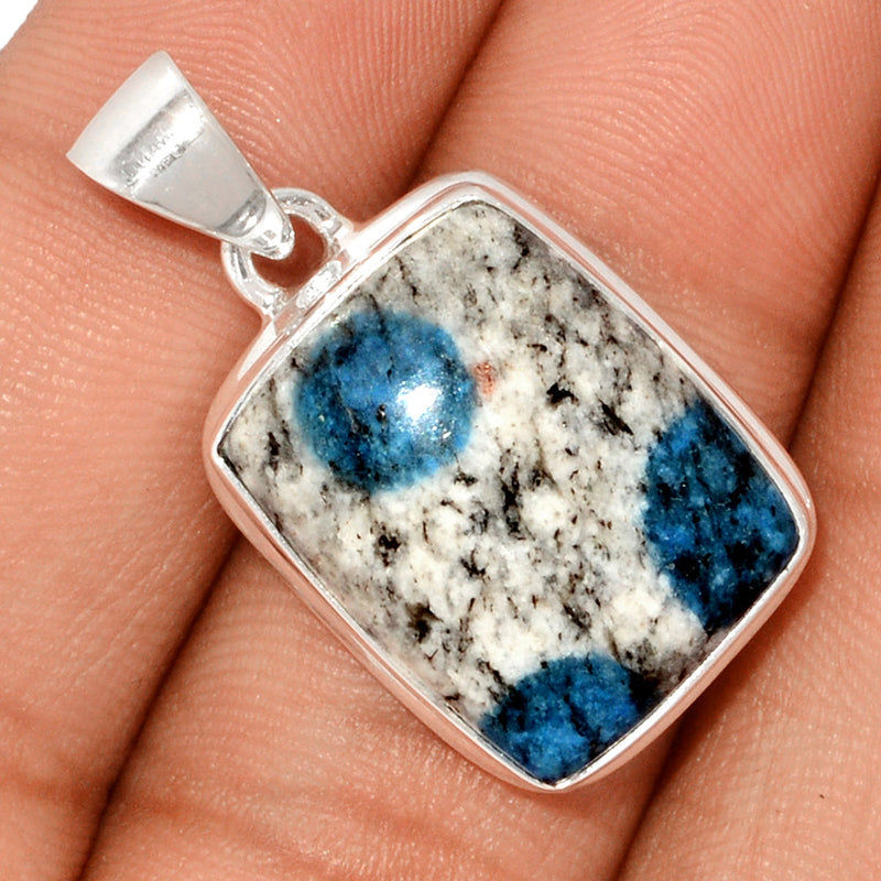 1.2" K2 Blue - Azurite In Quartz Pendants - K2P1117