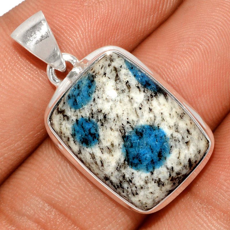 1.2" K2 Blue - Azurite In Quartz Pendants - K2P1121