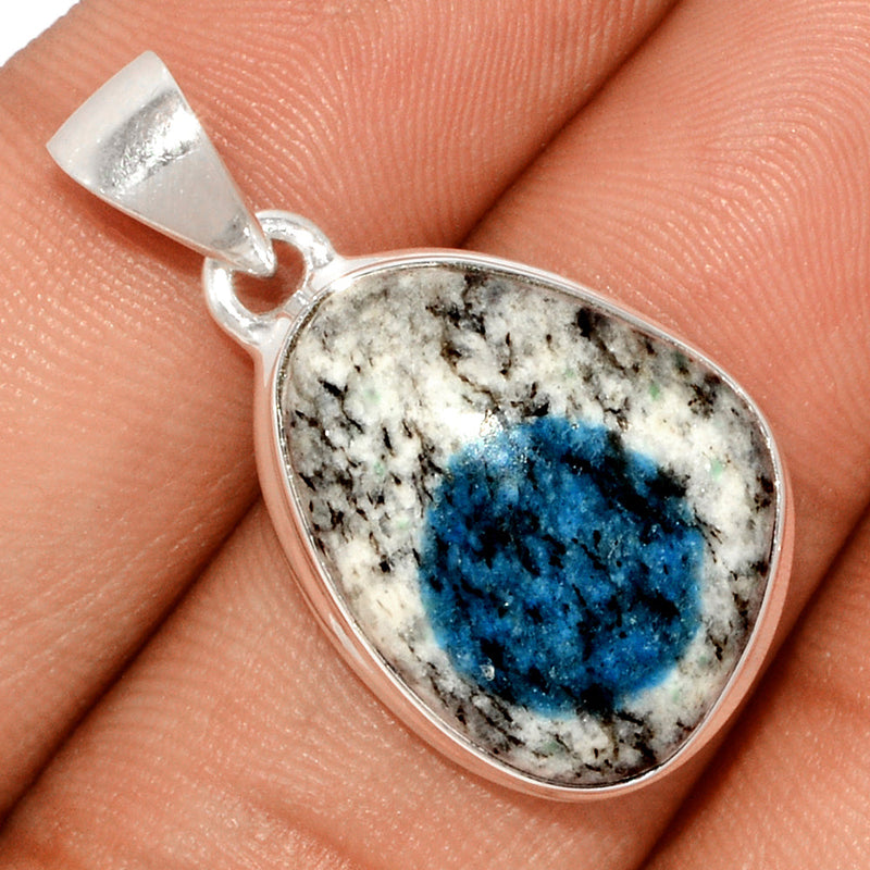 1.2" K2 Blue - Azurite In Quartz Pendants - K2P1126