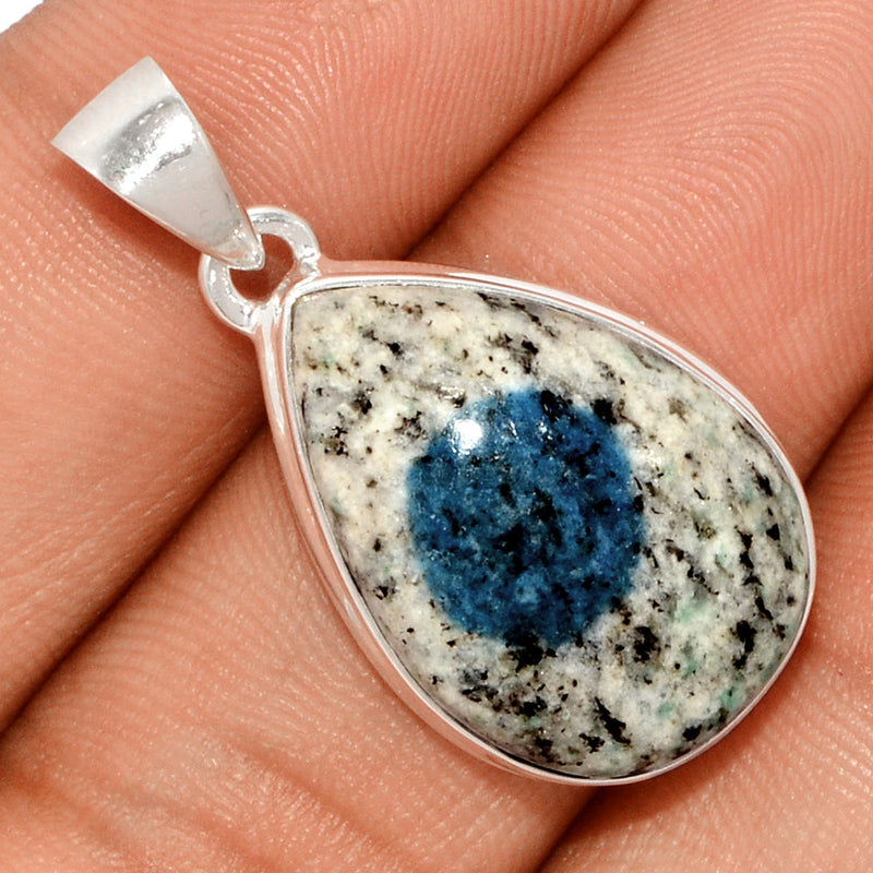 1.3" K2 Blue - Azurite In Quartz Pendants - K2P1128