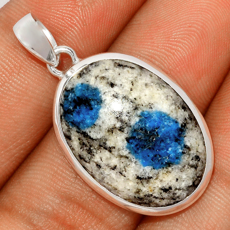 1.3" K2 Blue - Azurite In Quartz Pendants - K2P1147