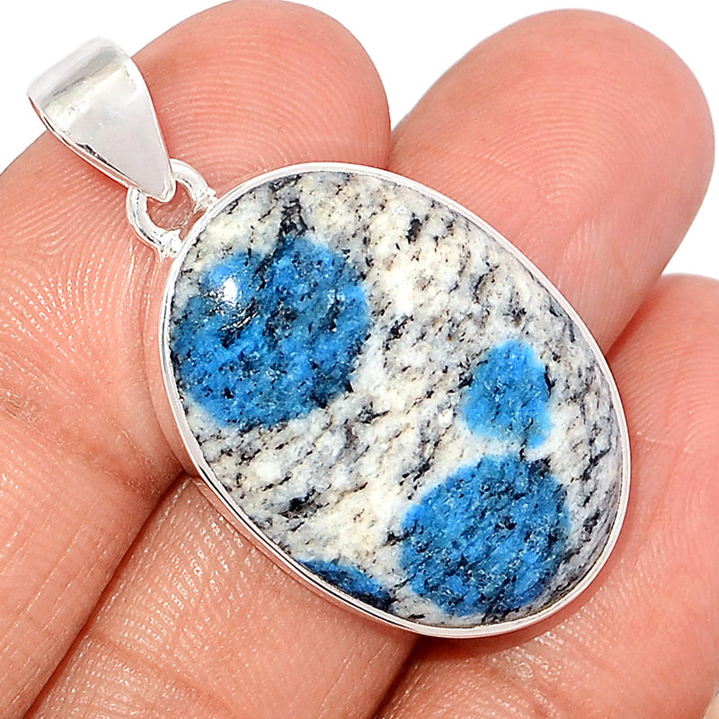 1.6" K2 Blue - Azurite In Quartz Pendants - K2P1165