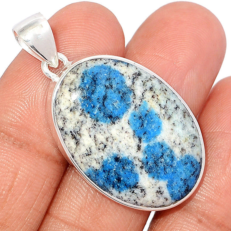 1.6" K2 Blue - Azurite In Quartz Pendants - K2P1170