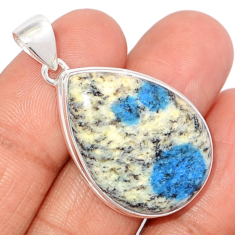 1.6" K2 Blue - Azurite In Quartz Pendants - K2P1172