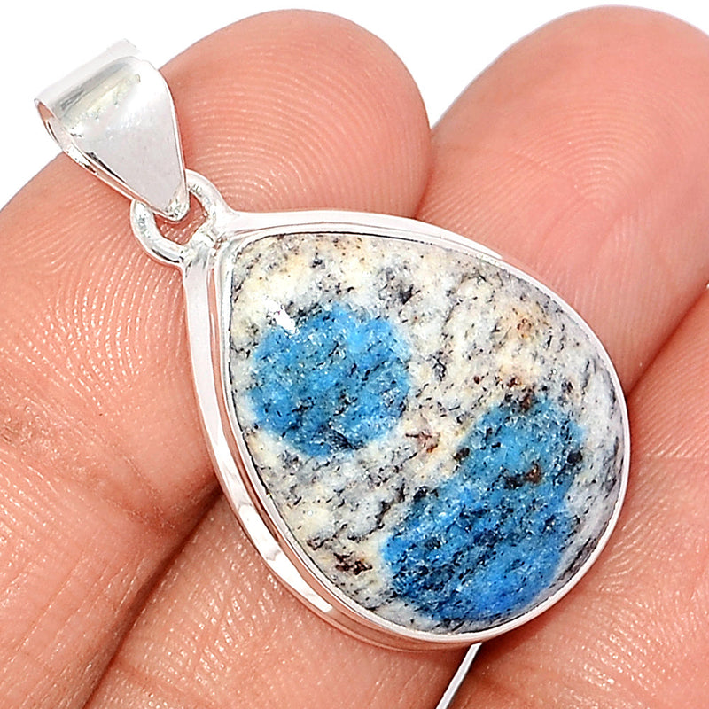 1.3" K2 Blue - Azurite In Quartz Pendants - K2P1191