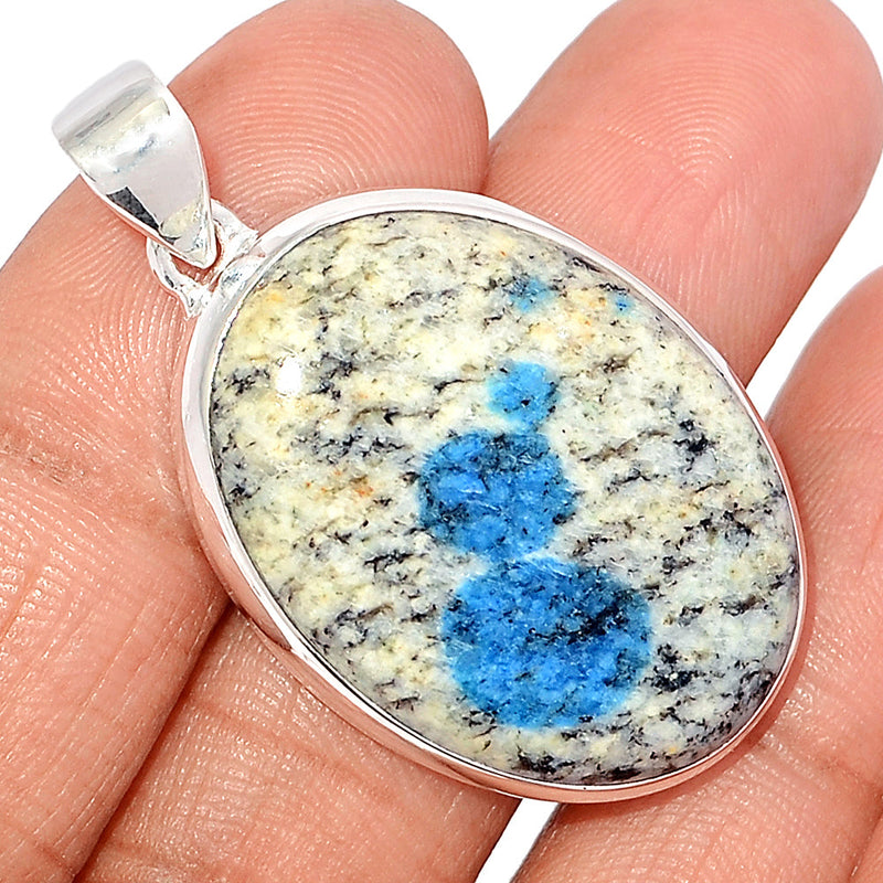1.7" K2 Blue - Azurite In Quartz Pendants - K2P1209
