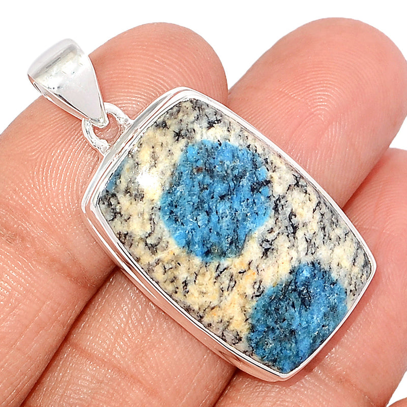 1.6" K2 Blue - Azurite In Quartz Pendants - K2P1212