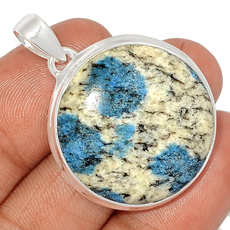 1.6" K2 Blue - Azurite In Quartz Pendants - K2P1217