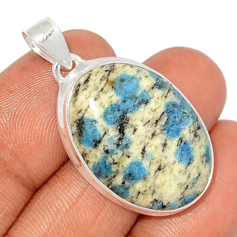 1.5" K2 Blue - Azurite In Quartz Pendants - K2P1220