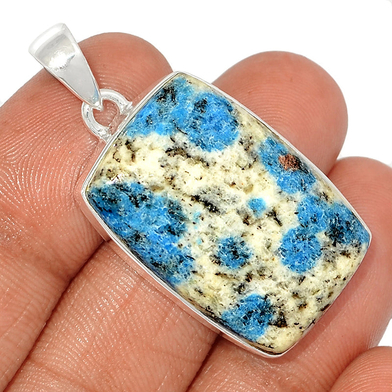 1.6" K2 Blue - Azurite In Quartz Pendants - K2P1221