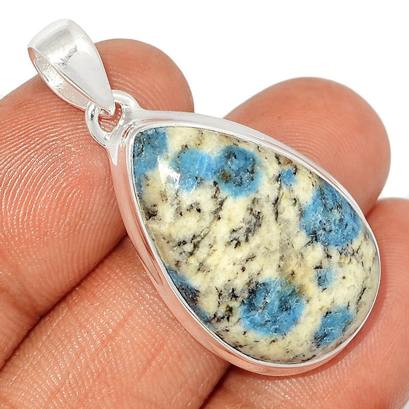 1.6" K2 Blue - Azurite In Quartz Pendants - K2P1226