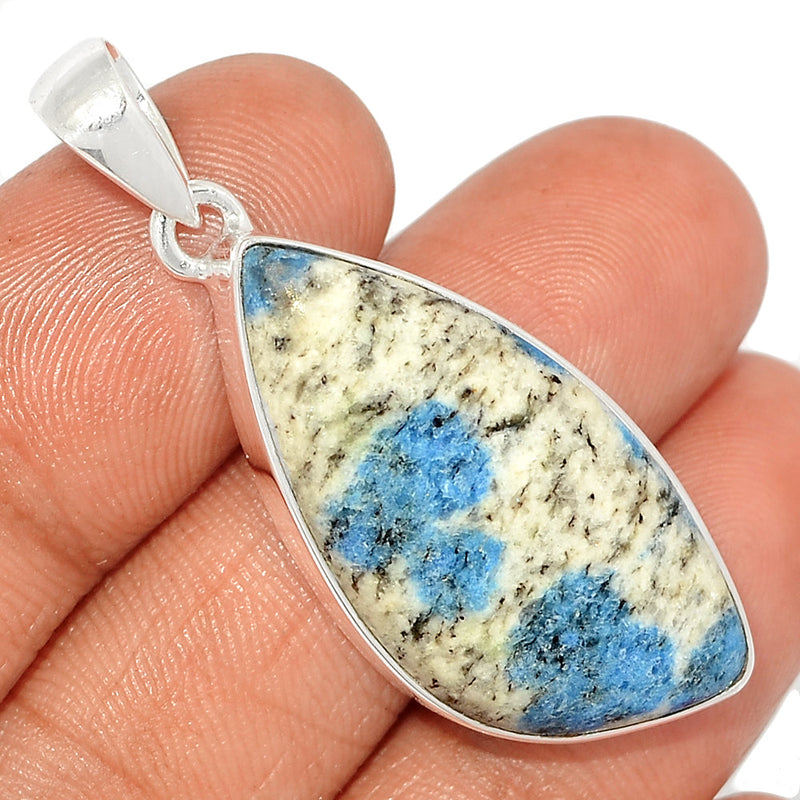 1.7" K2 Blue - Azurite In Quartz Pendants - K2P1230