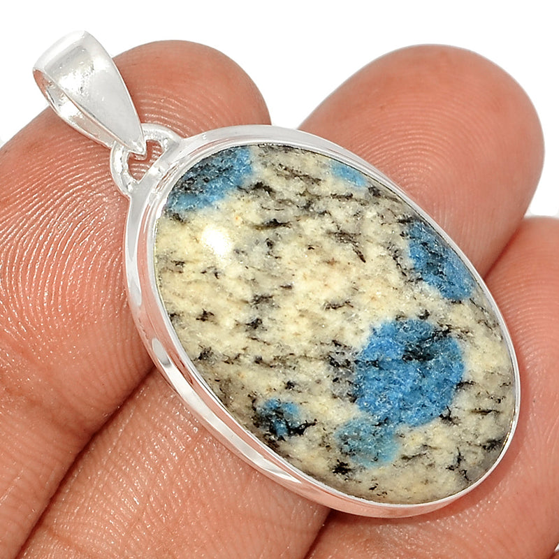 1.6" K2 Blue - Azurite In Quartz Pendants - K2P1234